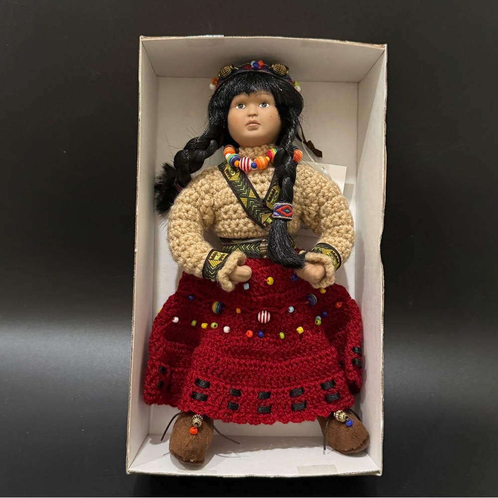 Retired DILLARD’s Trimmings 9” Southwestern Native American Girl Ornament